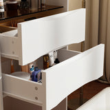 Coiffeuse moderne blanche de 47,5 cm avec lumières et miroir rabattable