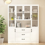 160 cm Classic White Large Display Cabinet Corner Shelf Storage Organizer Bookshelf in Combination