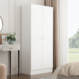 80 cm Modern White 5-Tier Armoires Wardrobe Cabinet With 2 Doors