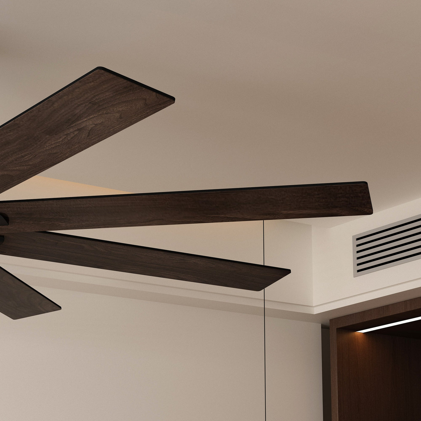 80 cm Modern Dark Brown Ceiling Fan with Dual-Tone Blades and 3-Color LED Light