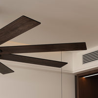 80 cm Modern Dark Brown Ceiling Fan with Dual-Tone Blades and 3-Color LED Light