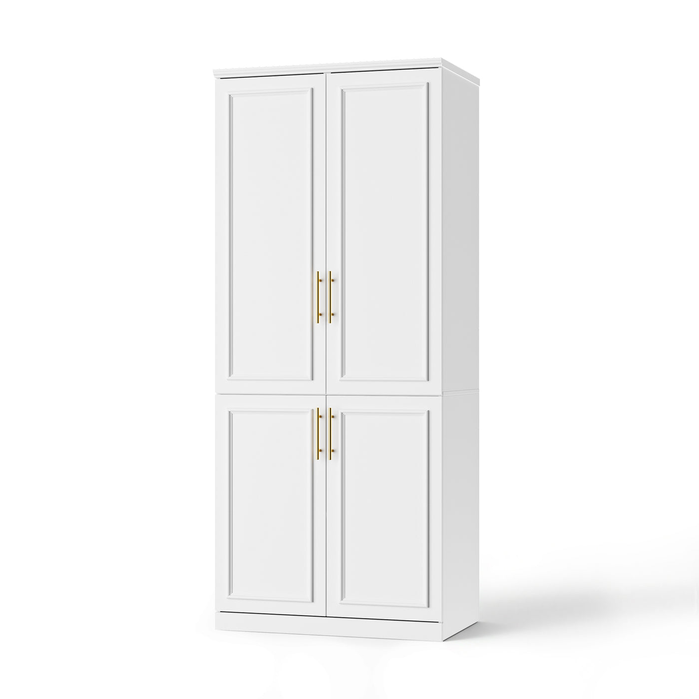 81 cm Modern White 4-Door Armoire