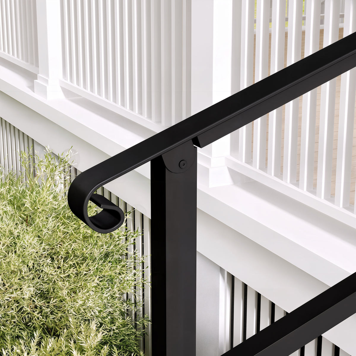 Main courante d'escalier moderne noire mate de 82,3 pouces avec angle réglable