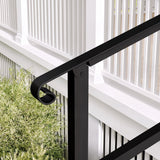 210 cm Modern Matte Black Stair Banister with Adjustable Angle