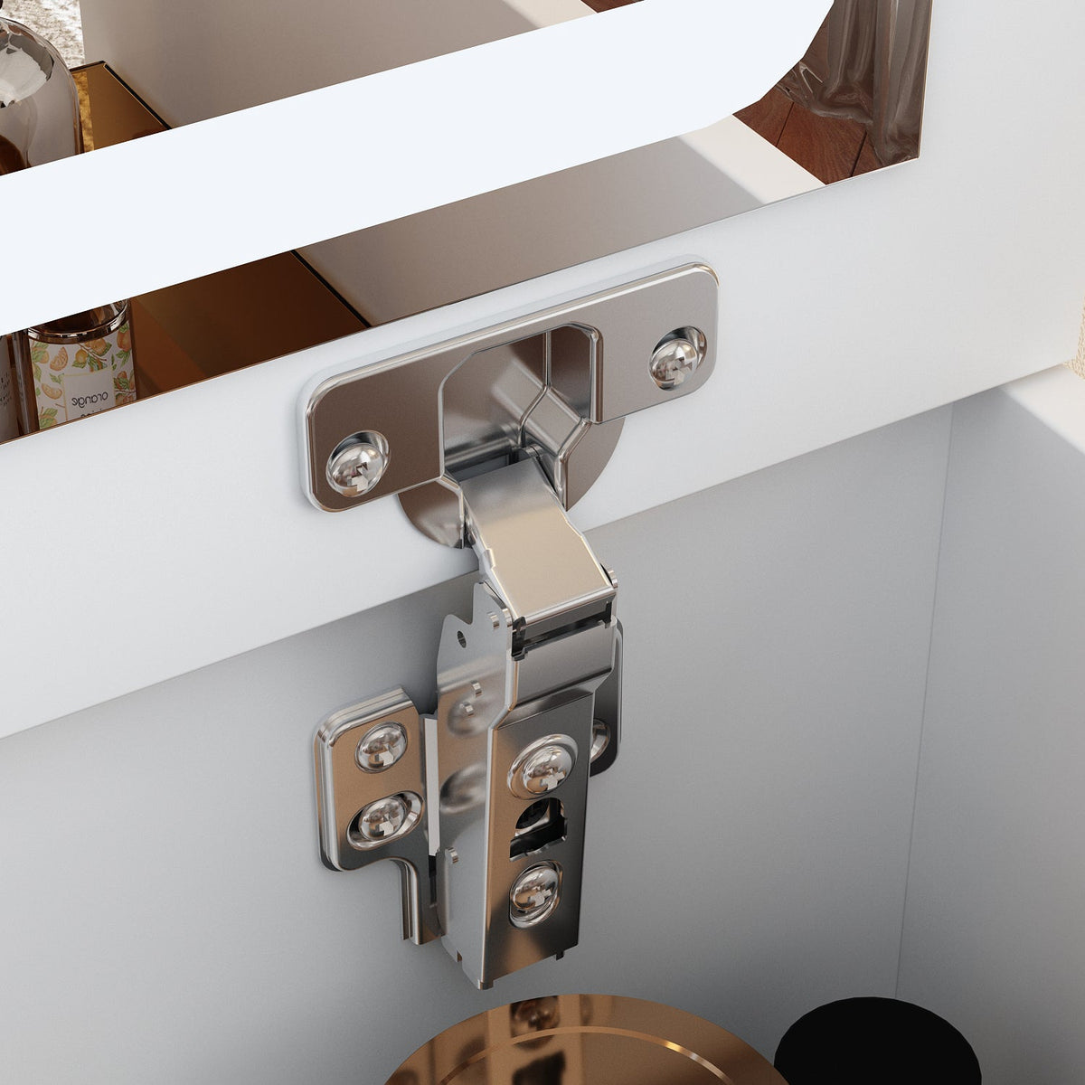 Coiffeuse moderne blanche de 47,5 cm avec lumières et miroir rabattable