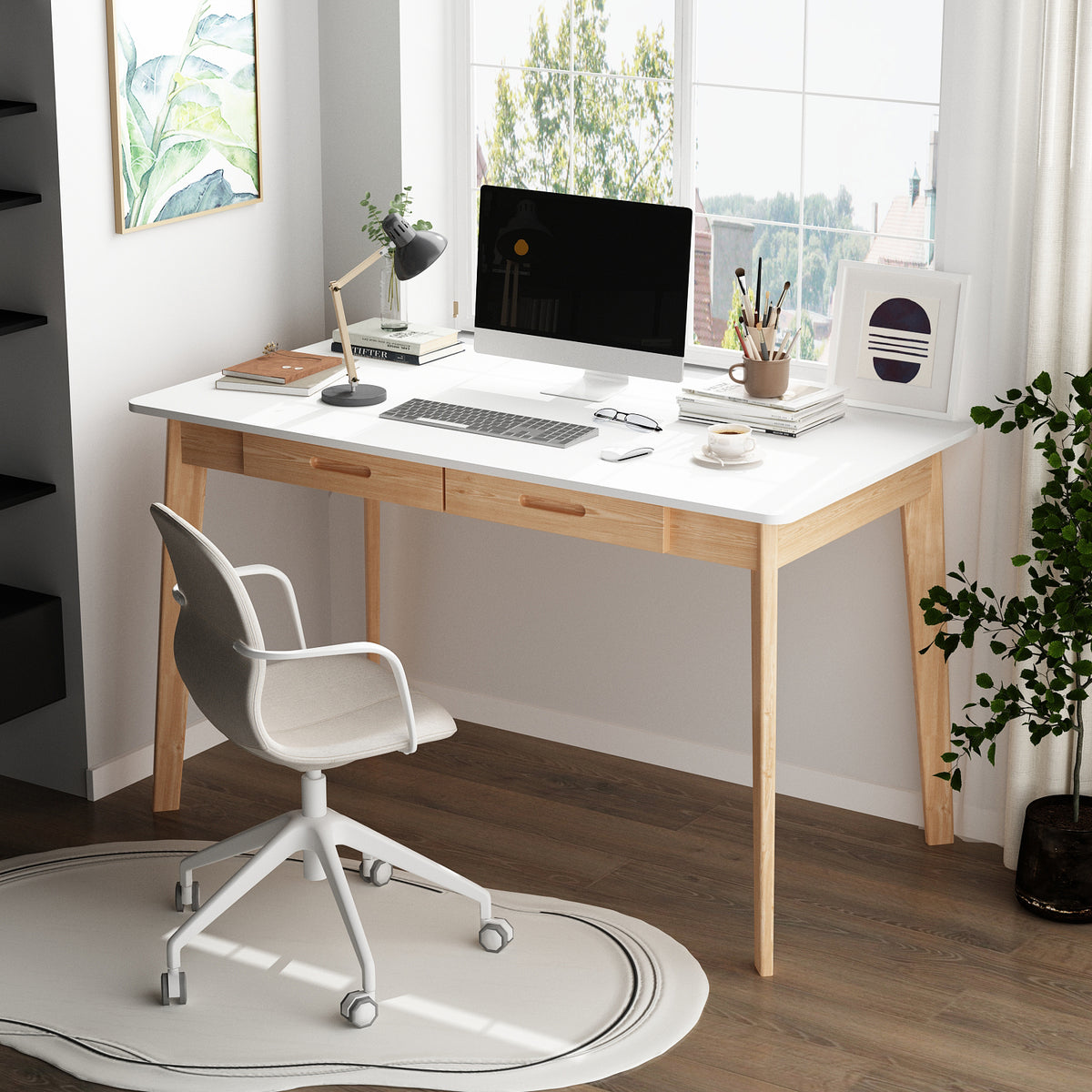 #Color_White&Light brown