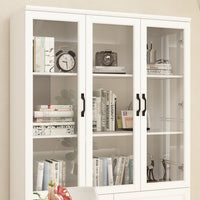 120 cm Classic White Display Cabinet Corner Shelf Storage Organizer Bookshelf in Combination