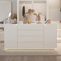 160 cm Modern White Rectangular Chest With 16 Drawers