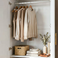 81 cm Modern White 4-Door Armoire