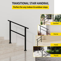 40,4 pouces Rampe d'escalier minimaliste en noir satiné avec angle réglable