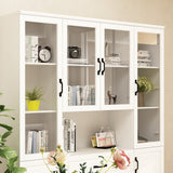 160 cm Classic White Large Display Cabinet Corner Shelf Storage Organizer Bookshelf in Combination