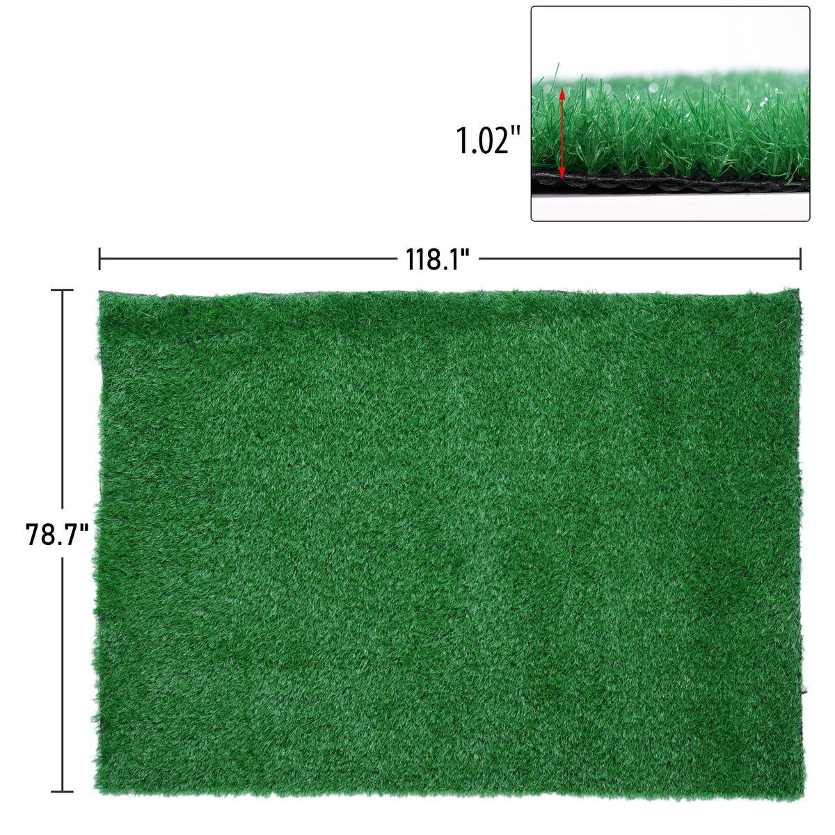 Panneaux de gazon artificiel vert naturel de 300 cm