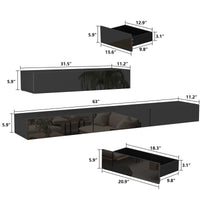 240 cm Modern Minimalist Black TV Stand Wall-Mounted And Freely Arranged TV Stand With LED