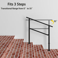 40,4 pouces Rampe d'escalier minimaliste en noir satiné avec angle réglable