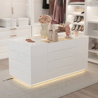 160 cm Modern White Rectangular Chest With 16 Drawers