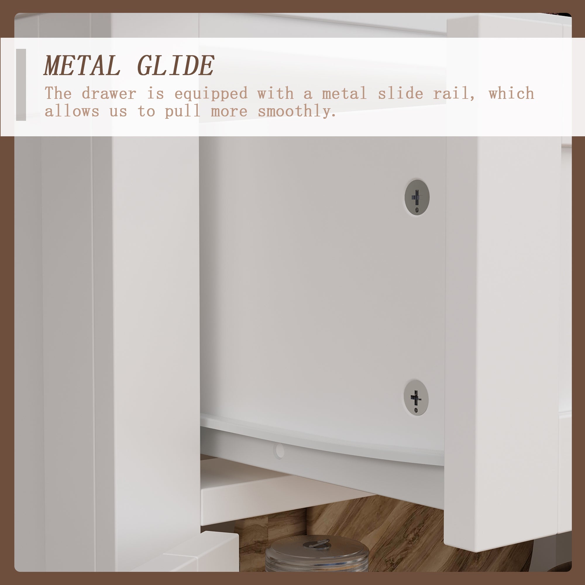 76.2 cm Modern Minimalist White Tall Storage Cabinet with 6-Tier Adjustable Shelves, Drawers and Shutter Door