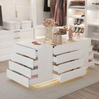 160 cm Modern White Rectangular Chest With 16 Drawers