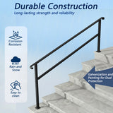 210 cm Modern Matte Black Stair Banister with Adjustable Angle