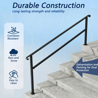 Main courante d'escalier moderne noire mate de 82,3 pouces avec angle réglable