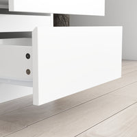 240 cm Modern White Desk with Hinged Doors and Pull-out Drawers