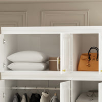 Wardrobe Heavy Duty Clothes Closet Storage Cabinet Armoire with Metal Handles for Small Living
