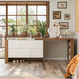 100 cm L-Shaped Modern Vanity Set with 4-Drawer Chest
