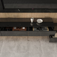 240 cm Modern Minimalist Black TV Stand Wall-Mounted And Freely Arranged TV Stand With LED
