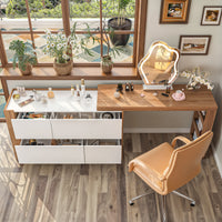 Meuble-lavabo moderne en L de 100 cm avec commode à 4 tiroirs