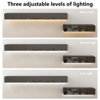 240 cm Modern Minimalist Black TV Stand Wall-Mounted And Freely Arranged TV Stand With LED