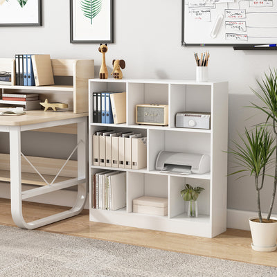60 cm Modern White 3-Tier Open Bookshelf with Free-Standing Storage Design