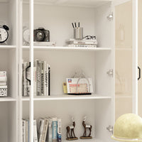 120 cm Classic White Display Cabinet Corner Shelf Storage Organizer Bookshelf in Combination