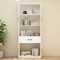 80 cm Classic White Display Cabinet Corner Shelf Storage Organizer Bookshelf in Combination