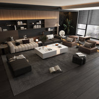 140 cm Modern Minimalist White Coffee Table With Light And Glass Finish In The Middle