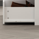 Commode moderne blanche de 157 cm à 14 tiroirs avec plateau en verre trempé
