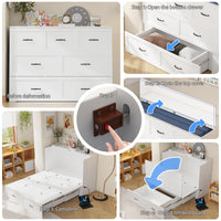 Lit escamotable blanc moderne et minimaliste de 157 cm avec prises électriques