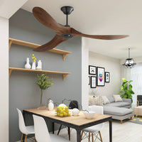 152.4 cm Modern Simple Brown Ceiling Fan With Wooden Streamline Design