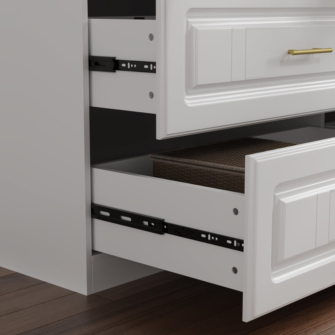 Family Cabinet Wardrobe Bedroom Armoire Home Closet 4 Doors and Drawers