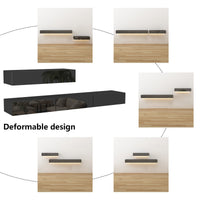 240 cm Modern Minimalist Black TV Stand Wall-Mounted And Freely Arranged TV Stand With LED