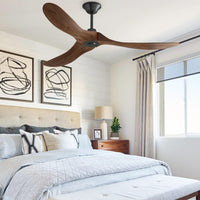 152.4 cm Modern Simple Brown Ceiling Fan With Wooden Streamline Design