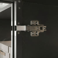 150 cm Modern Black Wardrobe Armoires With LED Lighting and Tempered Glass Doors