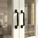 120 cm Modern White Freestanding Wood Bookcase with 3 Glass Doors