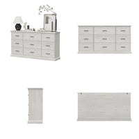 180 cm Modern White/Gray Dresser with 9 Drawers