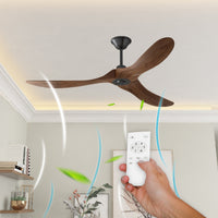 152.4 cm Modern Simple Brown Ceiling Fan With Wooden Streamline Design