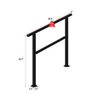 40,4 pouces Rampe d'escalier minimaliste en noir satiné avec angle réglable
