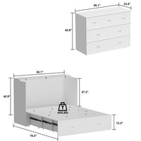 140 cm Modern Minimalist White Fold Out Bed With Power Outlets