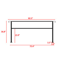 Main courante d'escalier moderne noire mate de 82,3 pouces avec angle réglable
