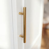 40 cm Modern White Compact Wardrobe with Dual Doors, Golden Handles and Multiple Storage Sections