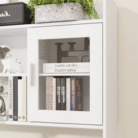 Bureau d'ordinateur élévateur blanc moderne de 174 cm avec bibliothèque