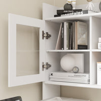 Bureau d'ordinateur élévateur blanc moderne de 174 cm avec bibliothèque